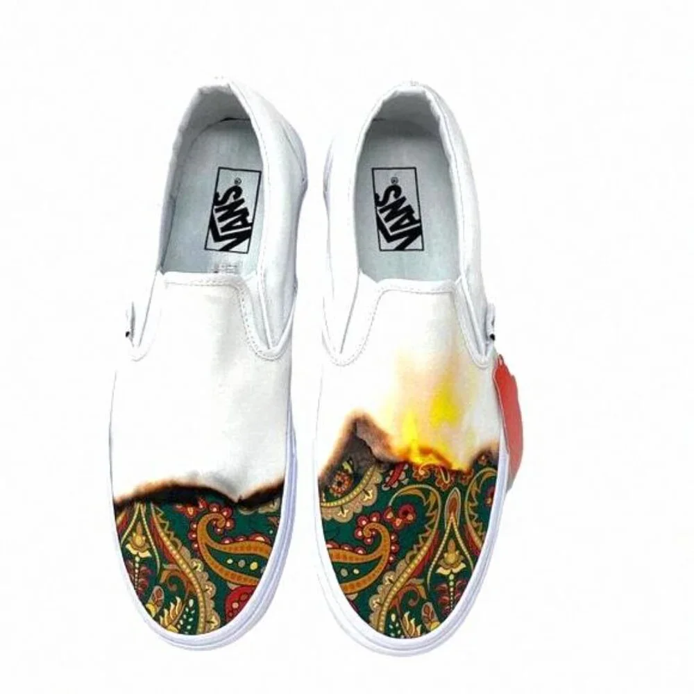 VANS Classic Slip On Shoes Low Top White Women VN000XG8AZQ Skate Sneakers Canvas